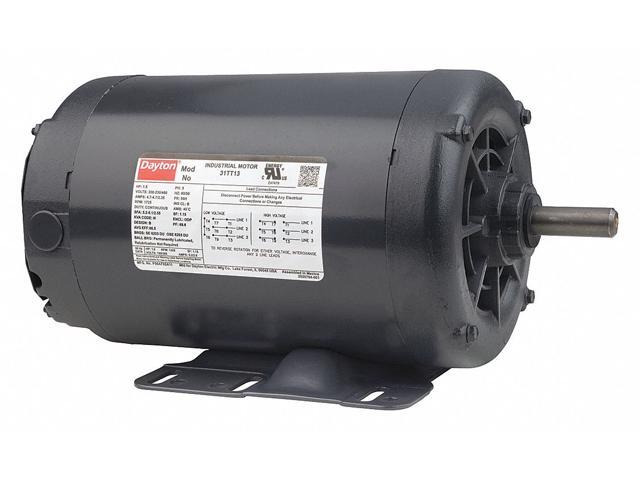 DAYTON 31TT22 3-Phase General Purpose Motor, 2 HP, 56H Frame, 230/460V AC
