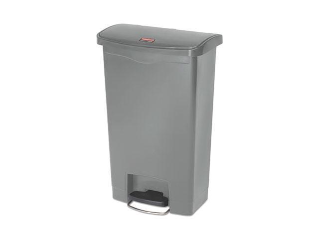 Rubbermaid - FG1883602 - Slim Jim Resin Step-On Container, Front Step Style, 13 gal, Gray