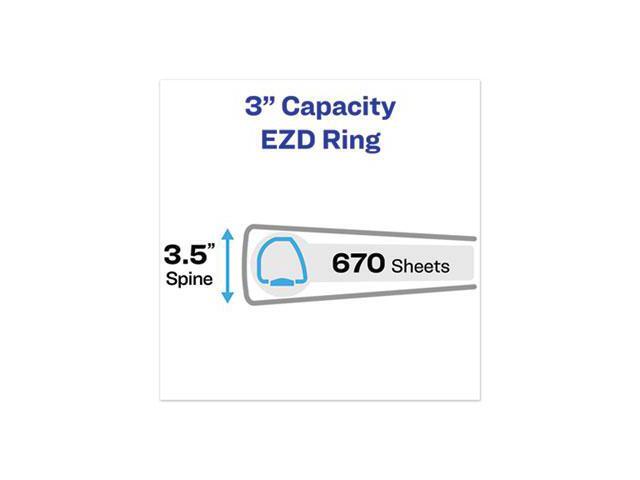Avery - Heavy Duty 3" 3-Ring View Binders, One Touch EZD Ring - Pacific Blue - image 9