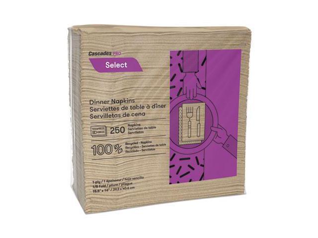 Cascades PRO Select Dinner Napkins 1-Ply 16 x 15 1/2 Natural 250/Pack N055
