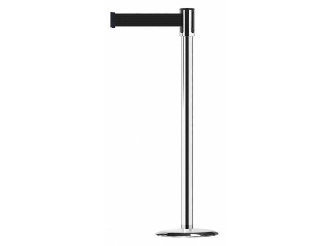 TENSABARRIER 890U-1P-1P-1P-STD-NO-B9X-C Barrier Post with Belt,7-1/2 ft. L,Black