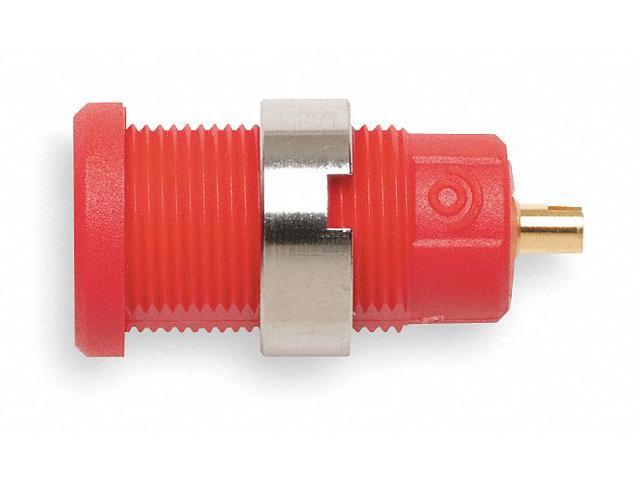 POMONA ELECTRONICS 5931-2 Panel Mount Banana Jack, CAT III 1000V, 0.57', Red