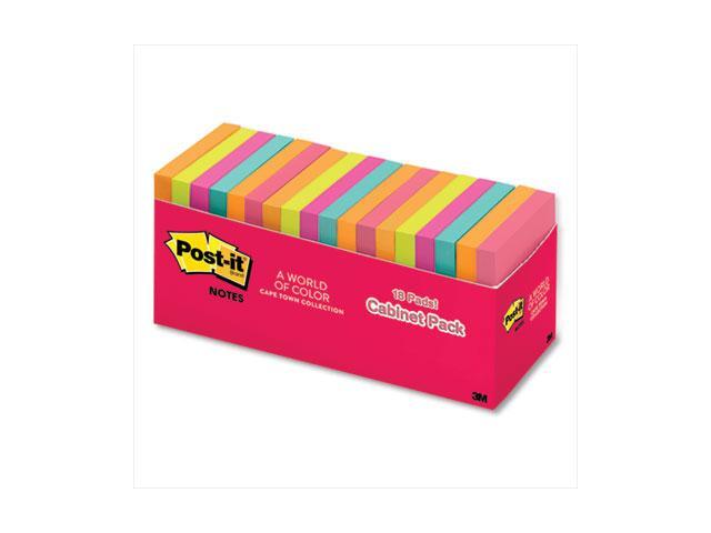 Post-it Notes 3' x 3' Cape Town Collection 100 Sheets/Pad 1611322