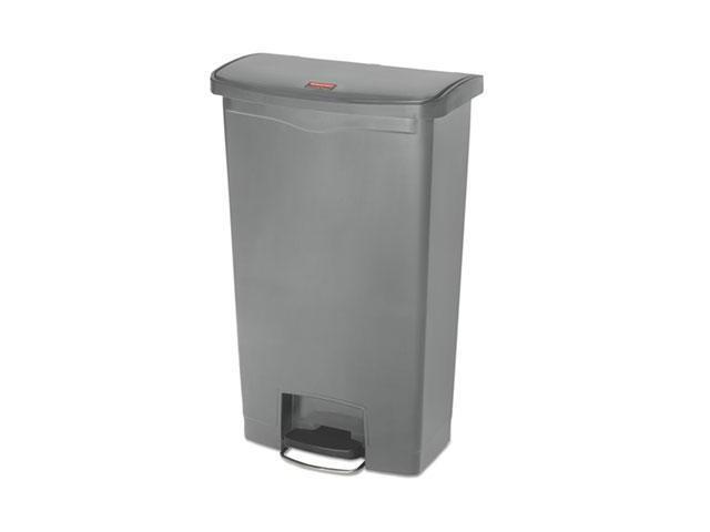 Rubbermaid - FG1883604 - Slim Jim Resin Step-On Container, Front Step Style, 18 gal, Gray