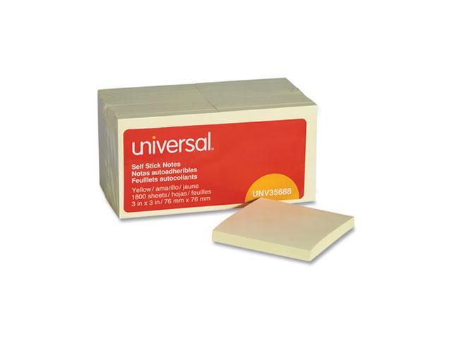 Universal Self-Stick Note Pads 3 x 3 Yellow 100-Sheet 18/Pack UNV35688