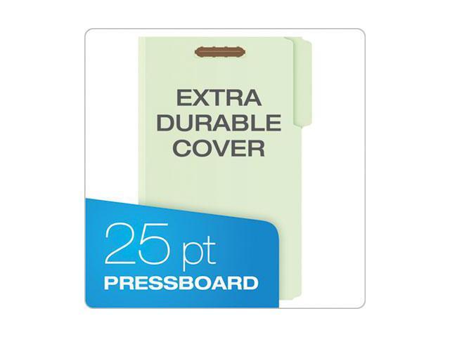 Pendaflex Pressboard Folders w/ 3' Capacity Fasteners, Green, 25/Box (PFX17187)