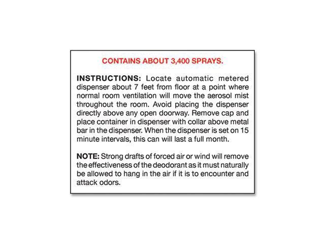 Metered Concentrated Room Deodorant Mountain Air Scent 7 oz Aerosol Spray 12/Carton 046300