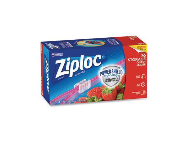 Ziploc Slider Storage Bags, 1 qt, 5.88' x 7.88', Clear, 9/Carton 662102