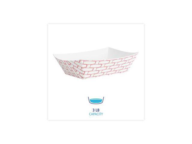 Boardwalk 30LAG300 Paper Food Baskets, 3lb Capacity, Red/White, 500/Carton, 1 Carton