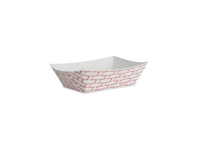 Boardwalk 30LAG300 Paper Food Baskets, 3lb Capacity, Red/White, 500/Carton, 1 Carton