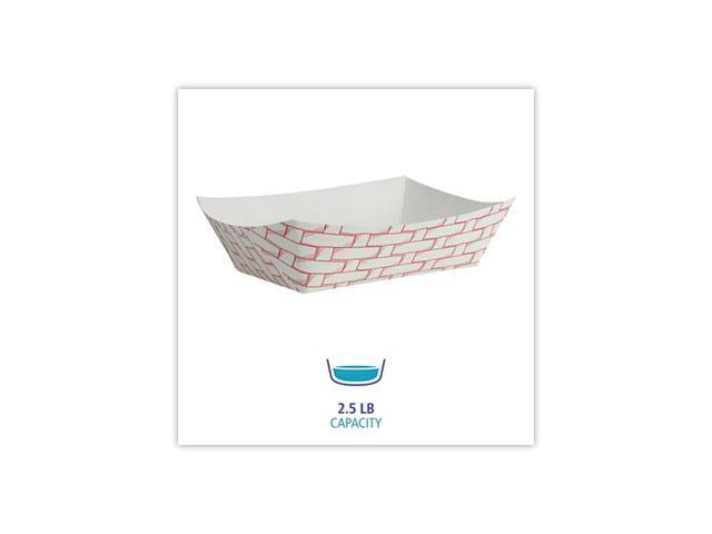 Boardwalk Paper Food Baskets 2.5lb Capacity Red/White 500/Carton 30LAG250