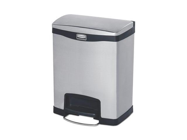 Rubbermaid - FG1901985 - Slim Jim Stainless Steel Step-On Container, Front Step Style, 8 gal, Black