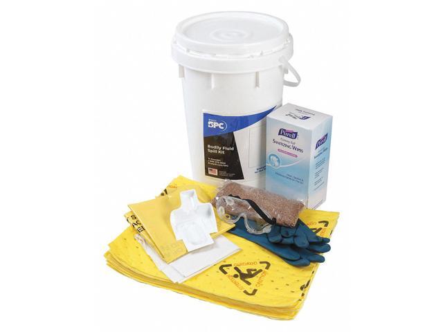 BRADY SPC ABSORBENTS SK-BF Spill Kit,Bucket,Chemical/Hazmat,9 gal.