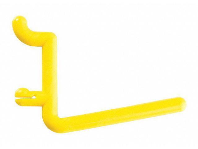 FUNCTIONAIRE 25-FH3-2 Locking Pegboard Hooks,2in. L,Yellow,PK25