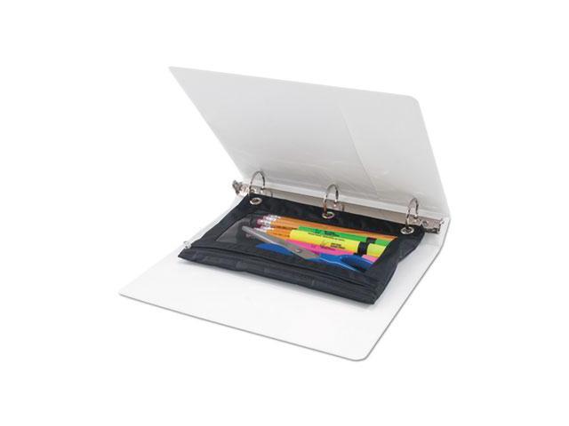 Advantus Binder Pencil Pouch 10 x 7 3/8 Black/Clear 3/Pack 63067