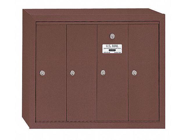 SALSBURY INDUSTRIES 3504ZSU Mailbox, Bronze, Powder Coated, 4 Doors, Surface, -
