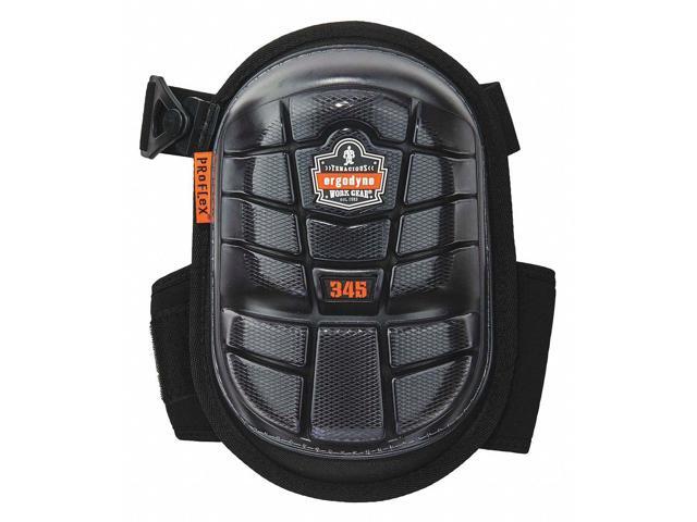 ERGODYNE 345 Knee Pad, Hard Shell, Gel, Foam Pad, Rubber Cap, Clip Closure, 2