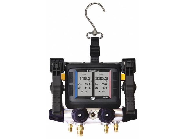 JB INDUSTRIES DM4-Z Digital Manifold Gauge, 4-Valves, Hose Length: 60 in