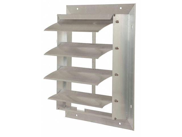 DAYTON 4FZH4 16 in 19'H-W 6.5'L Extrd Alu Backdraft Dampr, 16-1/2 in x 16-1/2