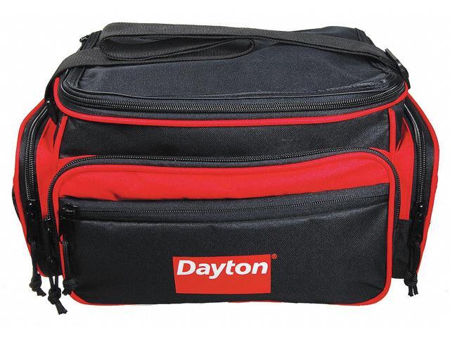 DAYTON 19L414 Tool Bag, Black, Canvas, 5 Pockets