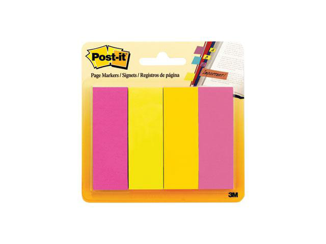 Post-it Page Flag Markers Assorted Brights 50 Strips/Pad 4 Pads/Pack