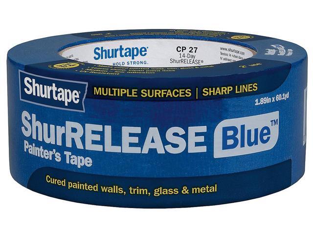 SHURTAPE CP 27 Painter's Tape, 36 mm W x 55 m L, 5.3 mil Thick, Blue, Rubber