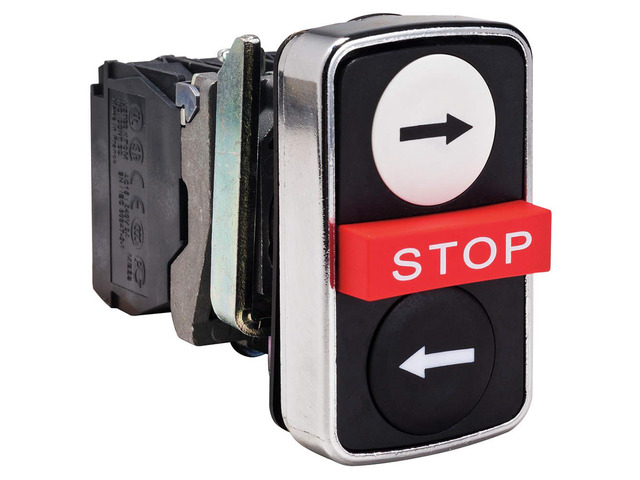 Pushbutton, Illuminated, White/Black, Metal