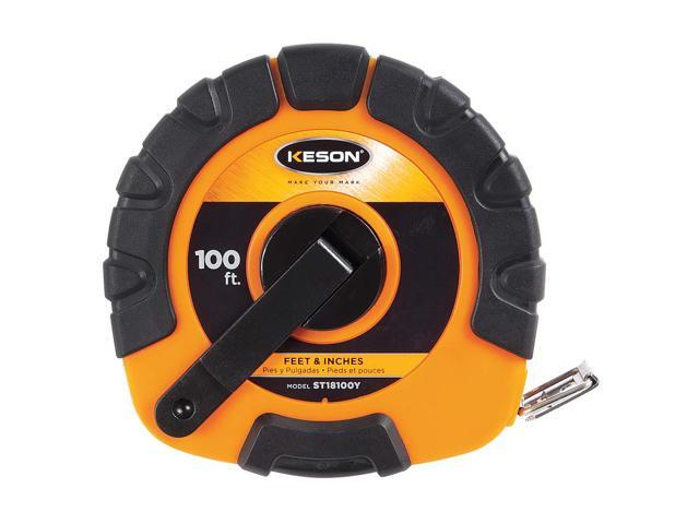 KESON ST18100Y 100 ft Tape Measure, 3/8 in Blade