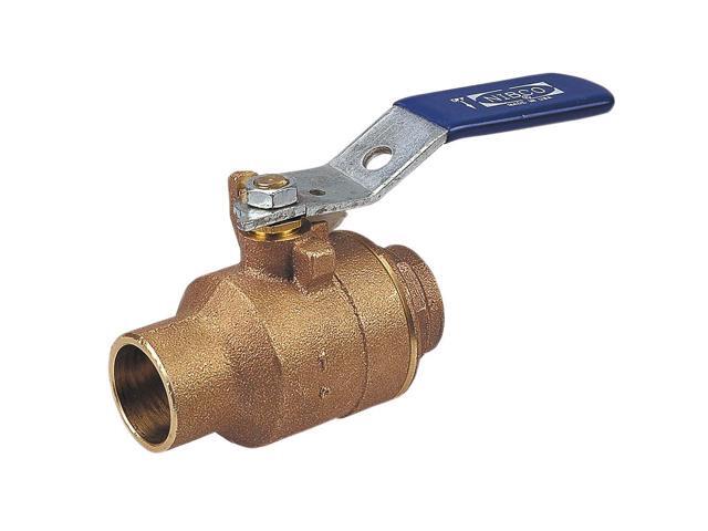 Nibco S-585-70 Cast Bronze Red Full Port Ball Valve, 1-1/2'