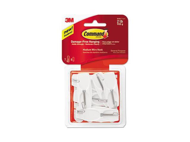 Command™ Hook,Medium,Wire,7/Pk,Wh 17065VPES