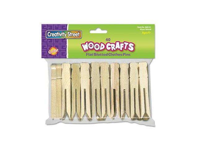 Chenille Kraft 368501 Flat Wood Slotted Clothespins 3-3/4 Length 40 Toothpicks per Pack