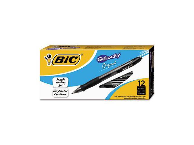 Bic Gel-ocity Retractable Gel Pen Black Ink .7mm Medium Dozen RLC11BK