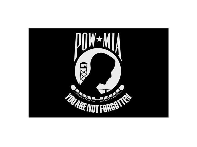 ANNIN FLAGMAKERS 377994 Pow Mia Flag,4x6 Ft,Nylon, You are not forgotten, Black