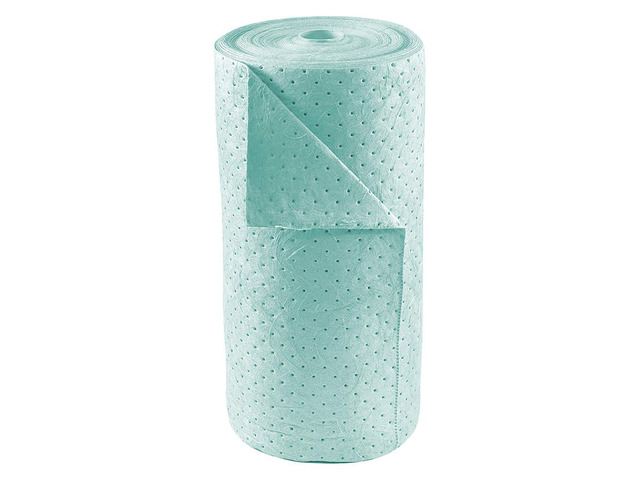 BRADY SPCUN3800 Sorbent Roll, 39 gal, 30 in x 150 ft, Harsh Chemicals, Green,