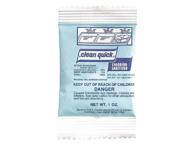 CLEAN QUICK 02584 Sanitizer, 1 oz. Packets, Unscented