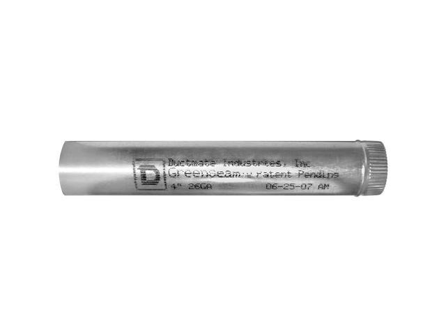 GREENSEAM GR60SPBGP5GA26 Round Rigid Ducts, 5 in Duct Dia, Galvanized Steel, 26