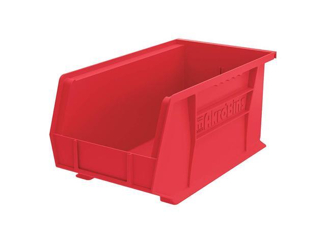 AKRO-MILS 30240RED Hang & Stack Storage Bin, Plastic, Red, 7 in H, 8 1/4 in W,
