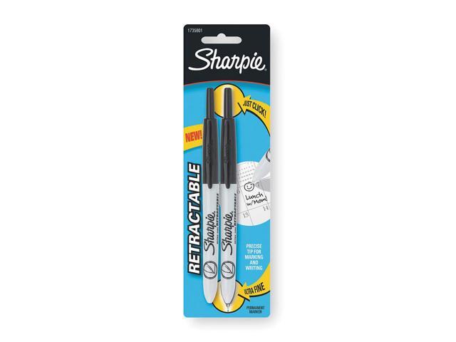 Sharpie Markers Retractable Ultra Fine 2/PK Black 1735801
