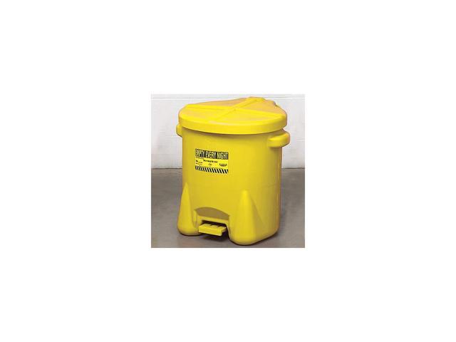 EAGLE MFG 937FLY Oily Waste Can, 14 gal, Yellow, Polyethylene, 21 in Height,