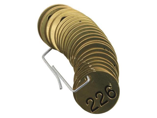BRADY 23209 Numbered Tag Set,226 to 250,25 Tags