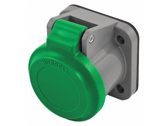 HUBBELL WIRING DEVICE-KELLEMS HBLNCGN Single Pole Connector,Non-Met Cover,Gren