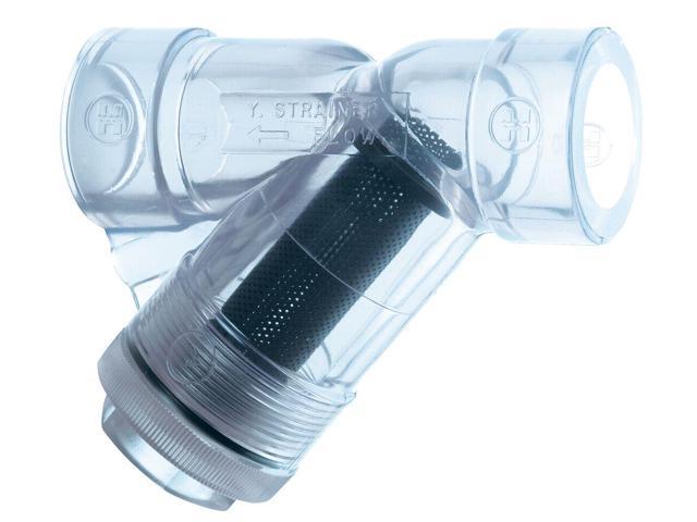 HAYWARD YS00100S 1', socket, Clear PVC, Y Strainer, 150 psi