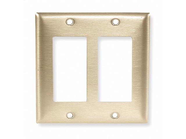 Photos - Chandelier / Lamp Hubbell SB262 Rocker Wall Plates and Box Cover, Number of Gangs: 2 Brass, 