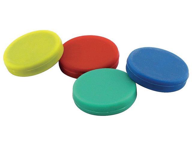 MASTER MAGNETICS 7591 Disc Magnets, Red, Blue, Green, Yellow, PK4