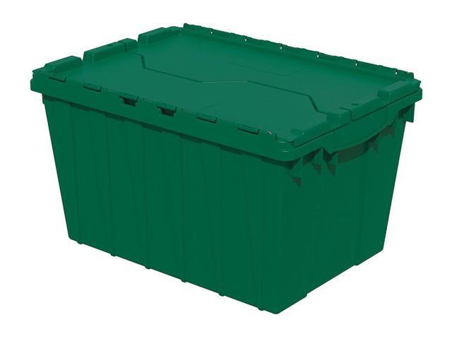 AKRO-MILS 39120GRN Attached Lid Container, 12 gal Volume Cap., 21 1/2 in L, 15