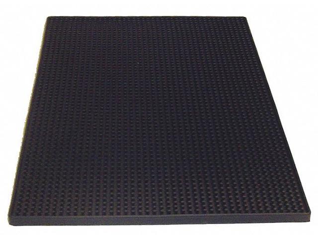 TABLECRAFT 1218BK Bar Mat, Rubber Black 18'L x 12'W