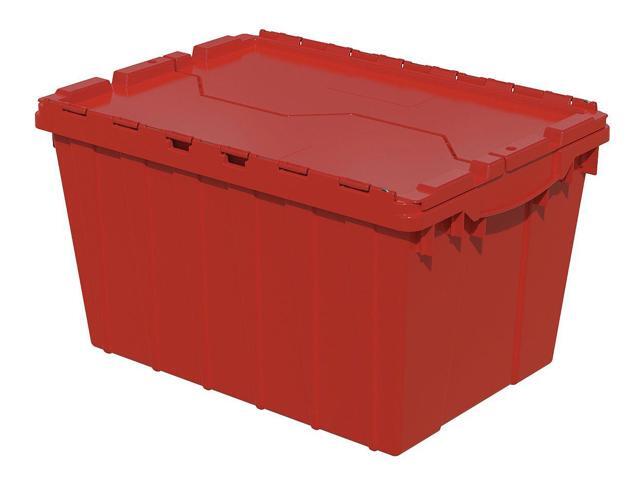 AKRO-MILS 39120RED Attached Lid Container, 12 gal Volume Cap., 21 1/2 in L, 15