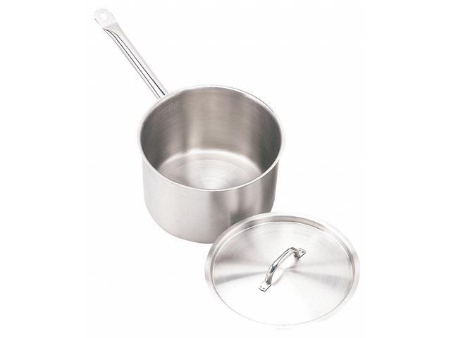 CRESTWARE SSPAN3WC Sauce Pan w/Cover,3-1/2 qt,8 In,SS