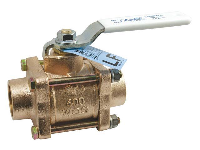 APOLLO VALVES 82LF20301 1/2' Sweat Bronze Ball Valve Inline