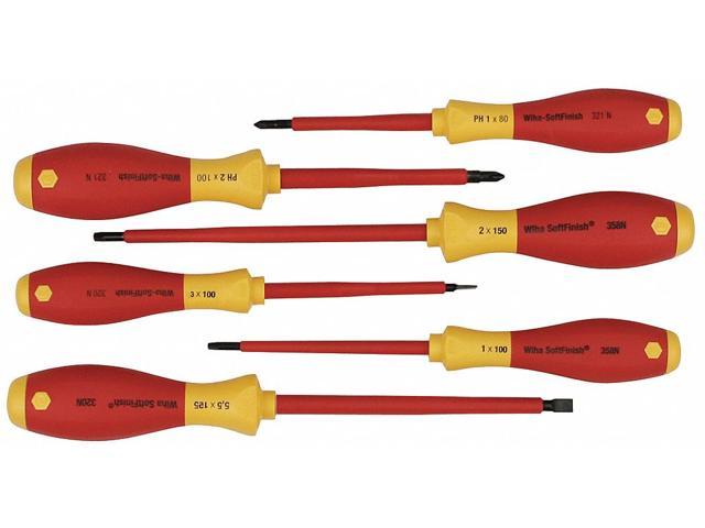 Photos - Drill / Screwdriver Wiha TOOLS 35891 Insulated Screwdriver Set, Slotted/Phillips, Square, 6 pc 